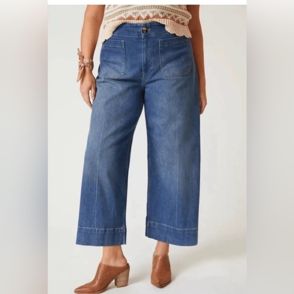 Pilcro Denim - Anthropologie Pilcro the skipper high rise wide leg cropped Jean